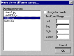 Move Tris to different texture...